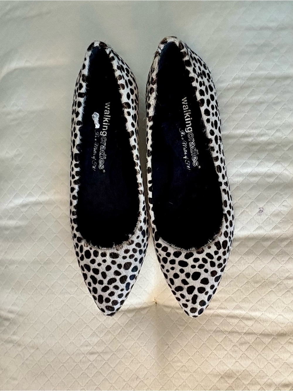 NEW Walking Cradles Black & White Animal Print Flats